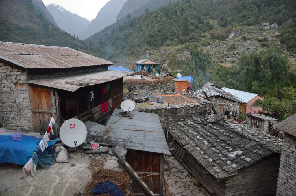 Vue sur le village depuis notre lodge