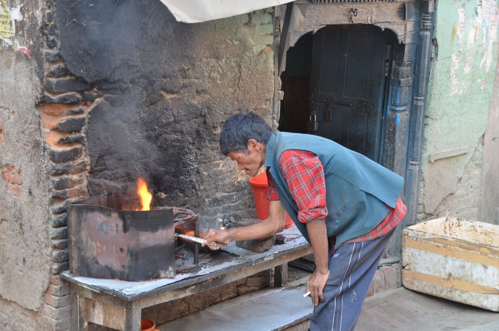Scène de rue dans Thamel (quartier de Katmandu)