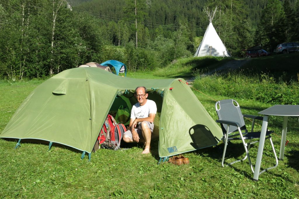 Arrivée au petit camping de Bergün dans les Grisons