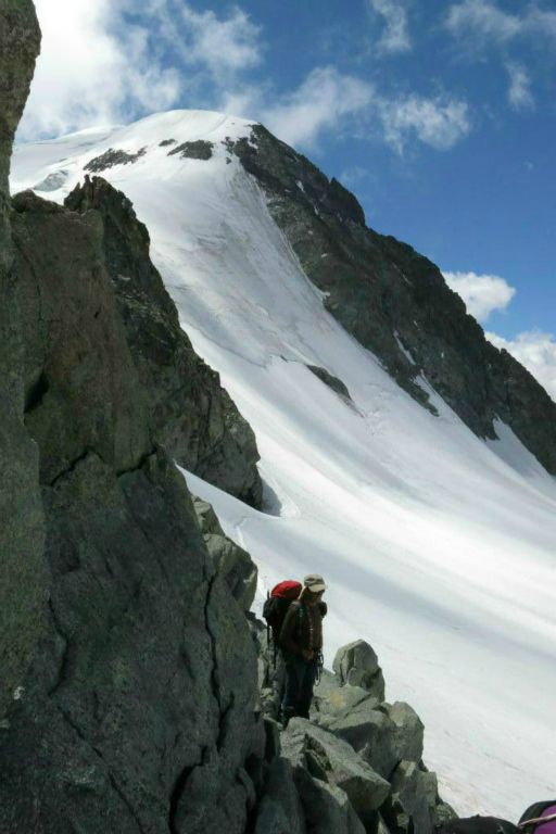 A la Fuorcla da Boval, vue sur le Piz Morteratsch