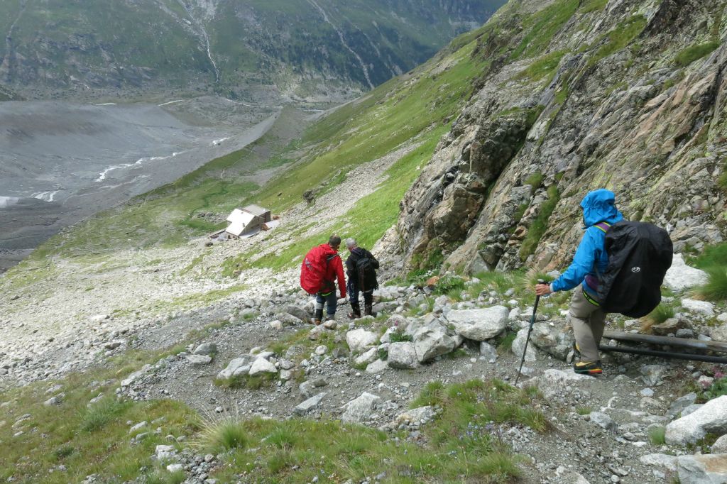 Le refuge Tschierva est en vue