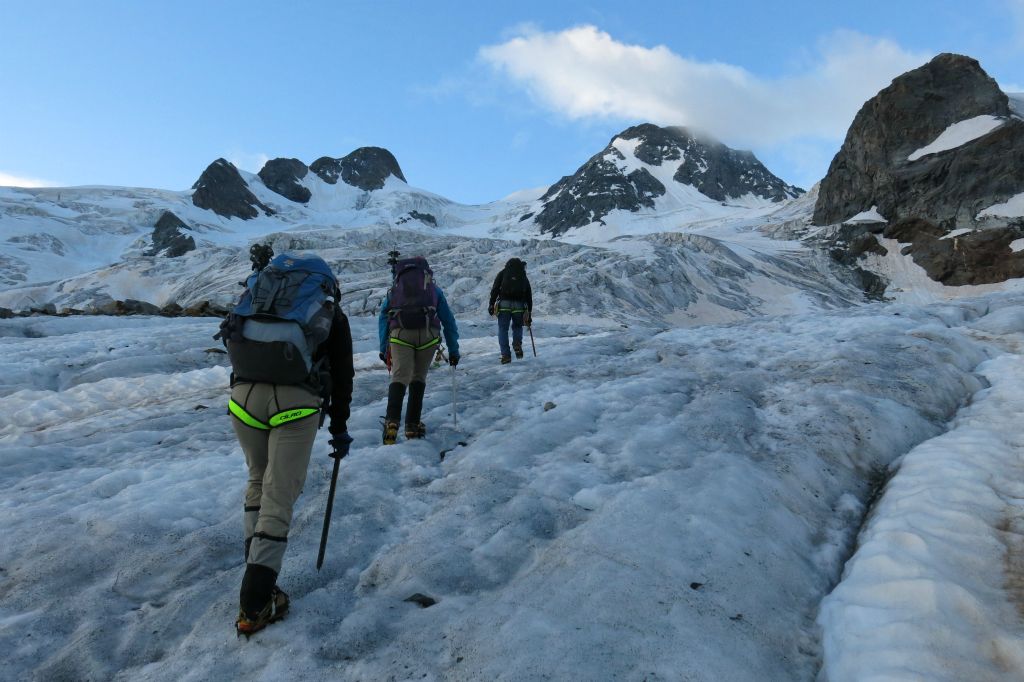 Cette partie du glacier est vraiment très crevassée