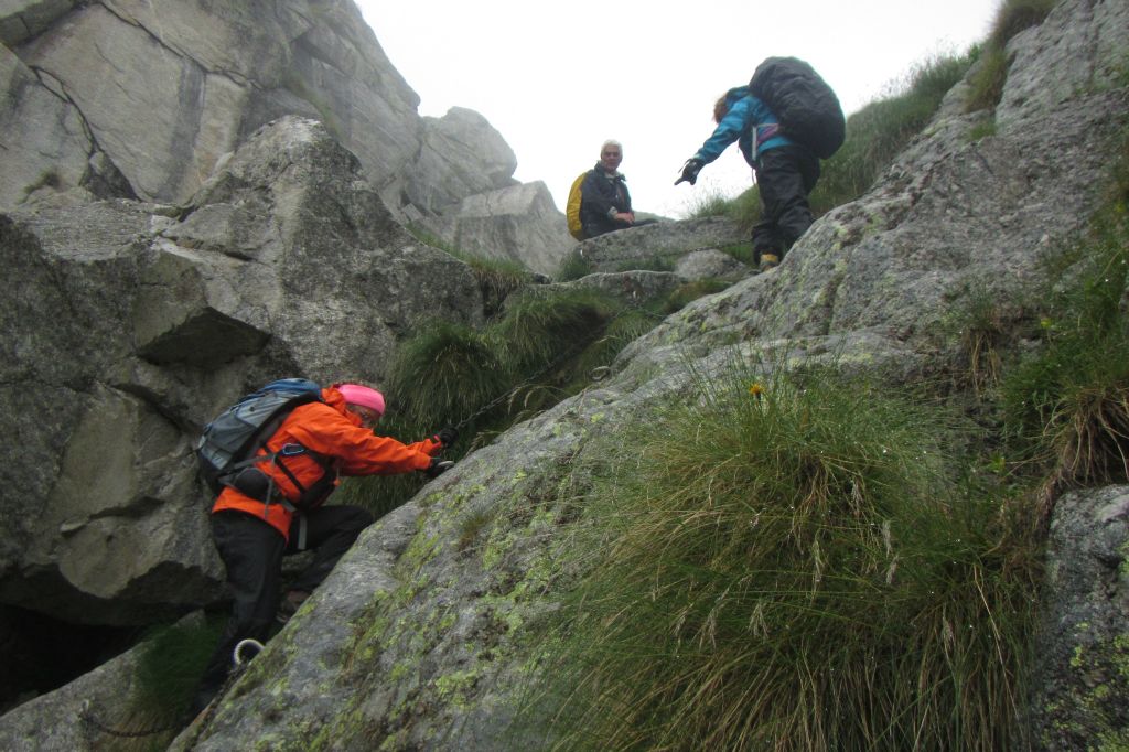 avec une petite pluie qui rend les rochers glissants