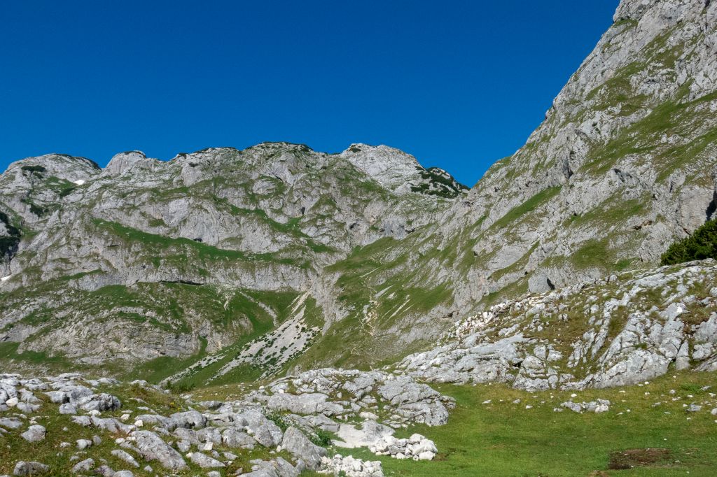 Montée le long de la petite sente que l'on aperçoit.